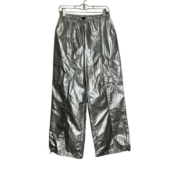 Sincerely Jules silver metallic trim drawstring wide leg pants size medium - Picture 8 of 10